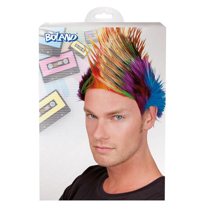 Gekleurde Pruik Spiky Mike van Boland koop je bij Partywinkel