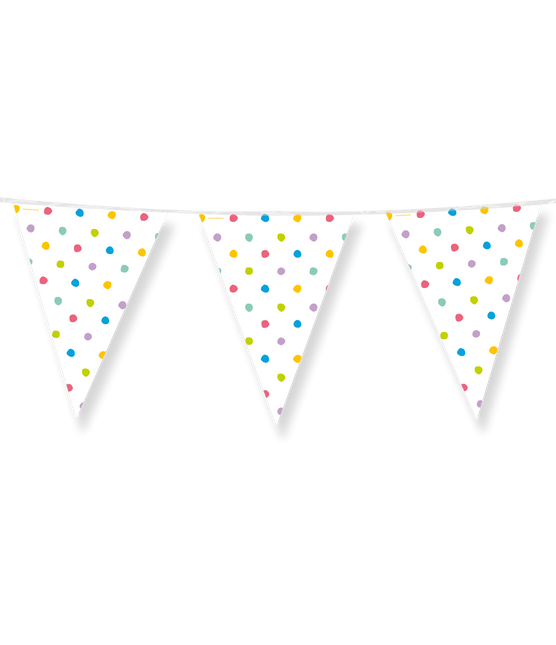 Gekleurde Slinger Stippen 4m van Paper Dreams koop je bij Partywinkel