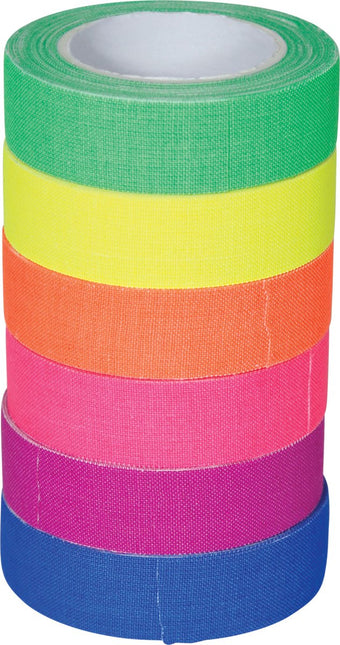Gekleurde Tape 5m 6st - Partywinkel - 8434077140338