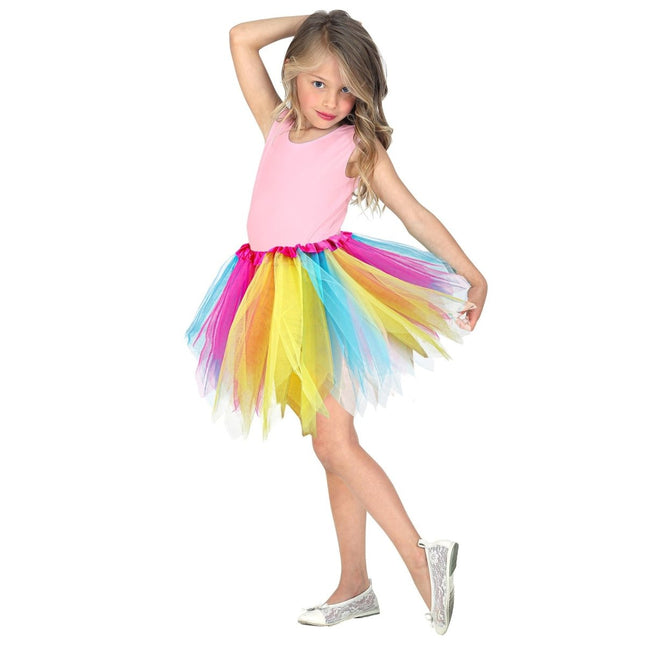 Gekleurde Tutu Meisje 40cm van Widmann koop je bij Partywinkel