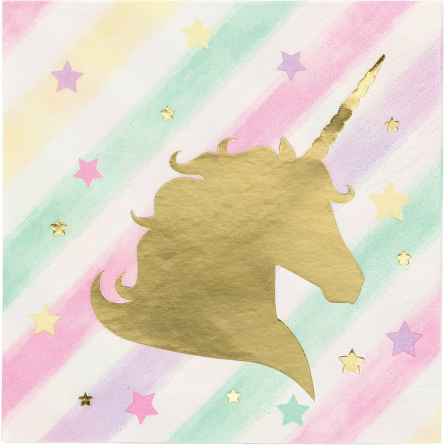 Gekleurde Unicorn Servetten 25cm 16st van Creative Converting koop je bij Partywinkel