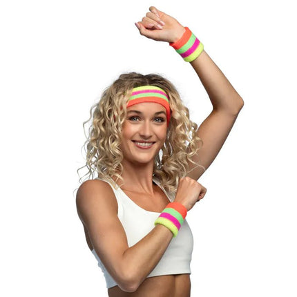 Gekleurde Zweetbandjes Neon 3st van Boland koop je bij Partywinkel