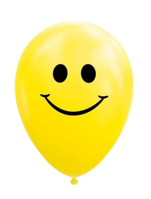 Gele Ballonnen Smiley 30,5cm 8st van WeFiesta koop je bij Partywinkel