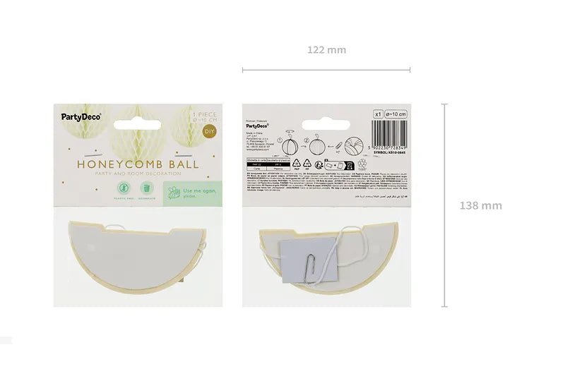 Gele Honeycomb 10cm van Partydeco koop je bij Partywinkel