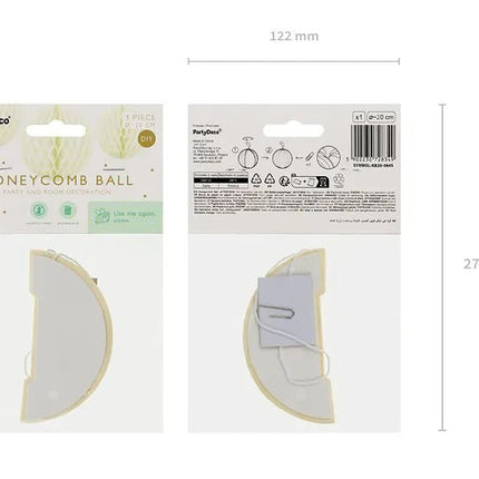 Gele Honeycomb 20cm van Partydeco koop je bij Partywinkel