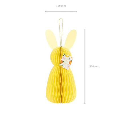 Gele Honeycomb Konijn 30cm van Partydeco koop je bij Partywinkel