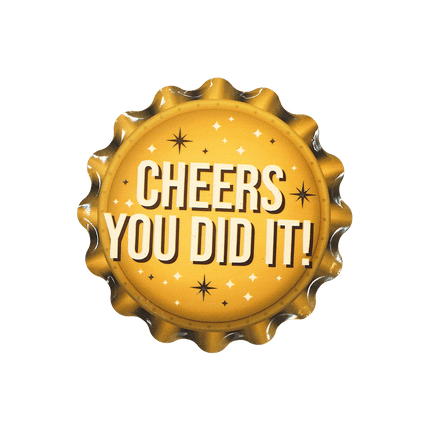 Gele Onderzetters You Did It 11cm van Paper Dreams koop je bij Partywinkel