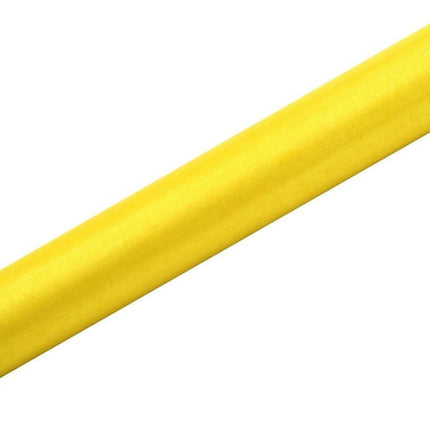 Gele Organza Stof 36cm 9m van Partydeco koop je bij Partywinkel