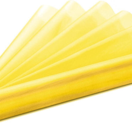 Gele Organza Stof 36cm 9m van Partydeco koop je bij Partywinkel