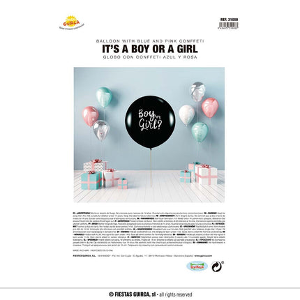 Gender Reveal Ballon 70cm van Fiestas Guirca koop je bij Partywinkel
