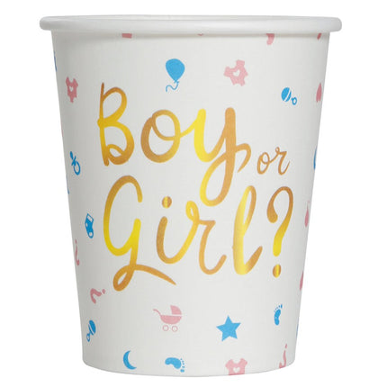 Gender Reveal Bekers 200ml 6st van Fiestas Guirca koop je bij Partywinkel