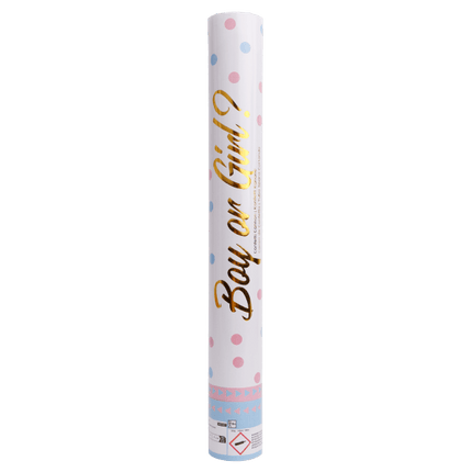 Gender Reveal Confetti Kanon Roze 40cm van Riethmueller koop je bij Partywinkel