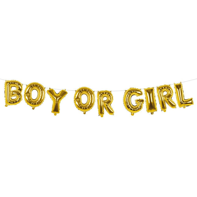 Gender Reveal Letter Ballon Boy Or Girl 4m van Boland koop je bij Partywinkel