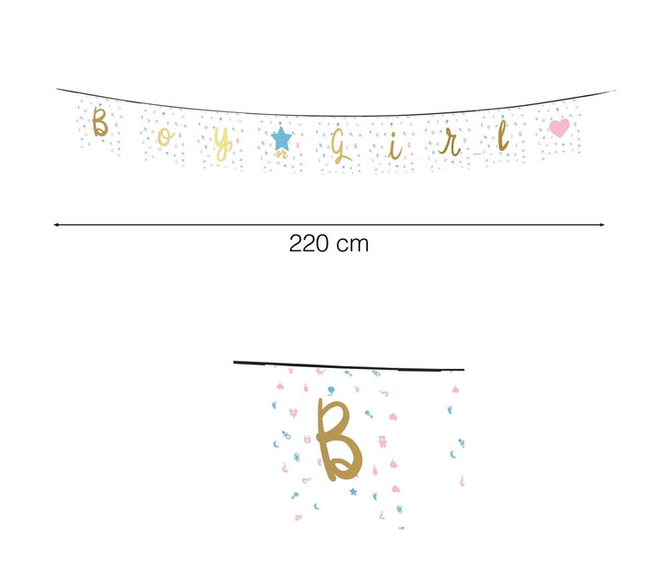 Gender Reveal Slinger 2,2m van Fiestas Guirca koop je bij Partywinkel