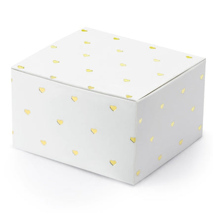 Geschenkdoosjes Mini Hartjes Goud 6cm 10st van Partydeco koop je bij Partywinkel