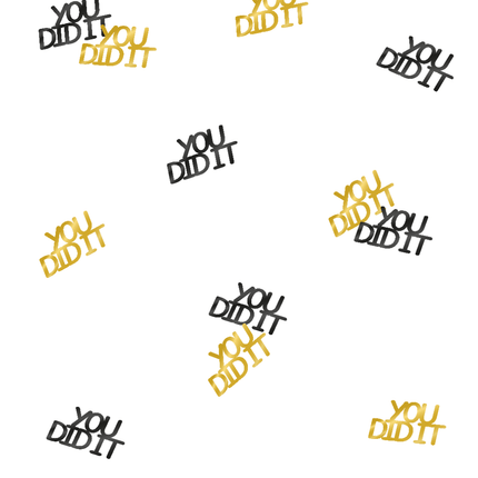 Geslaagd Tafelconfetti Zwart Goud You Did It 14gr van Paper Dreams koop je bij Partywinkel