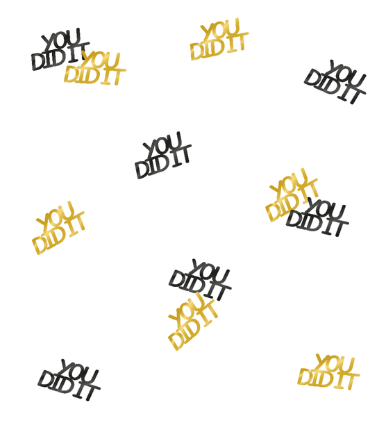 Geslaagd Tafelconfetti Zwart Goud You Did It 14gr van Paper Dreams koop je bij Partywinkel