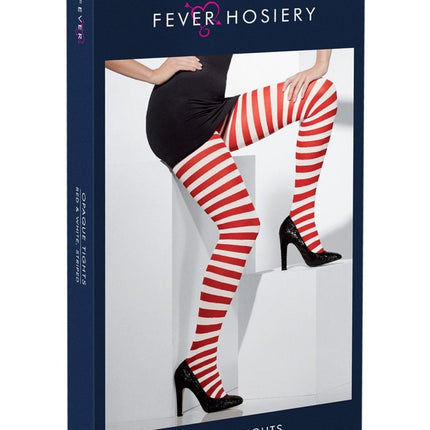 Gestreepte Panty Rood en Wit van Smiffys koop je bij Partywinkel