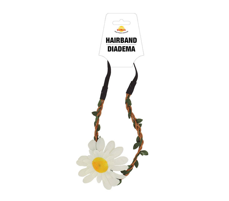 Gevlochten Haarband met Bloem van Fiestas Guirca koop je bij Partywinkel