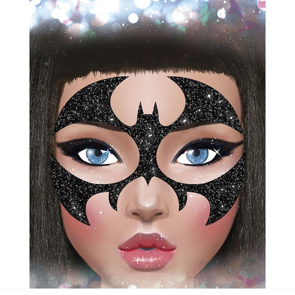 Gezicht Stickers Vleermuis Glitter 20cm van Fiestas Guirca koop je bij Partywinkel