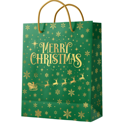 Giftbag L - Merry Christmas groen van Paper Dreams koop je bij Partywinkel