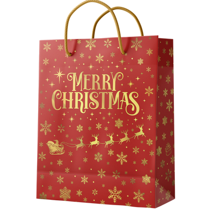 Bolsa regalo L - Feliz Navidad Rojo