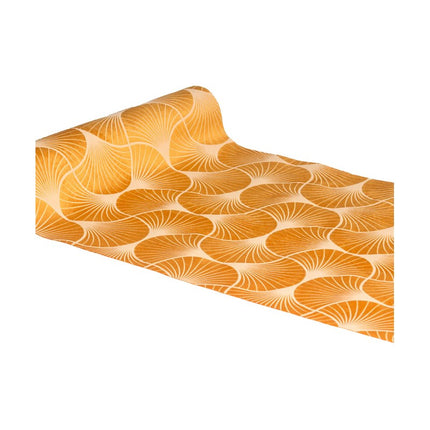 Camino de Mesa Cantalupo Naranja Estampado Gingko 3m