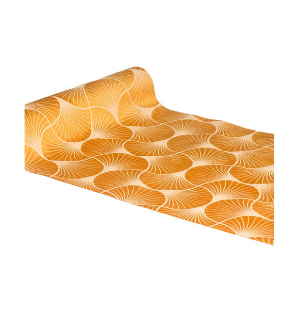 Camino de Mesa Cantalupo Naranja Estampado Gingko 3m