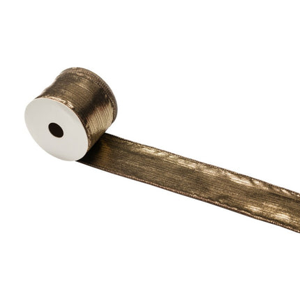 CINTA DE TELAR NEGRO/ORO BRILLANTE 6,3 CM X 3 M
