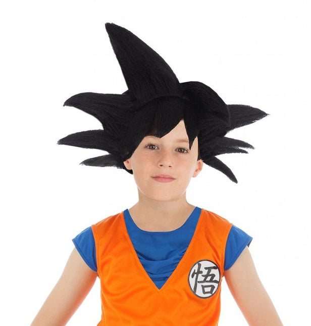 Goku Saiyan Pruik Kind Zwart Kind Dragon Ball Z van CHAKS koop je bij Partywinkel