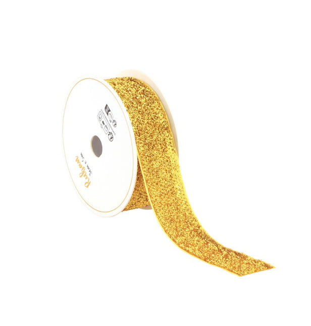 CINTA DE PURPURINA DORADA 25 MM X 3 M