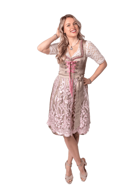 Goud Roze Dirndl Jurk Oktoberfest Dames 2 Delig van Haus Huberts koop je bij Partywinkel