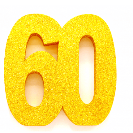 Goud Tafeldecoratie Cijfer 60 Glitter 20,5cm van WeFiesta koop je bij Partywinkel