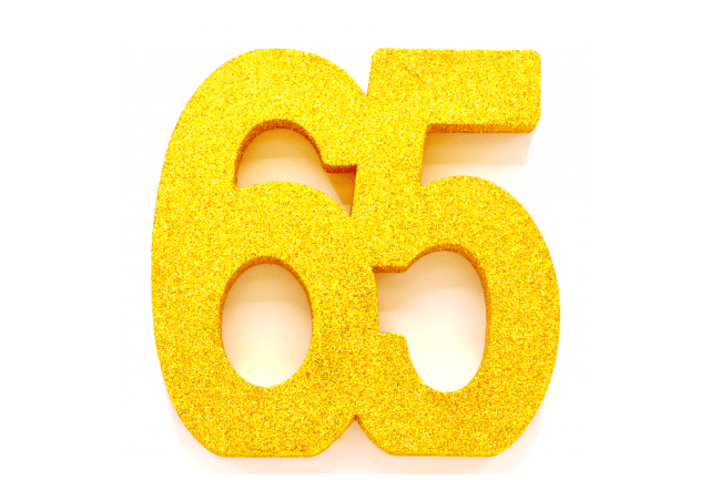 Goud Tafeldecoratie Cijfer 65 Glitter 20,5cm van WeFiesta koop je bij Partywinkel