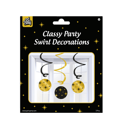 Goud Zwarte Hangdecoratie Sterren 17cm van Paper Dreams koop je bij Partywinkel