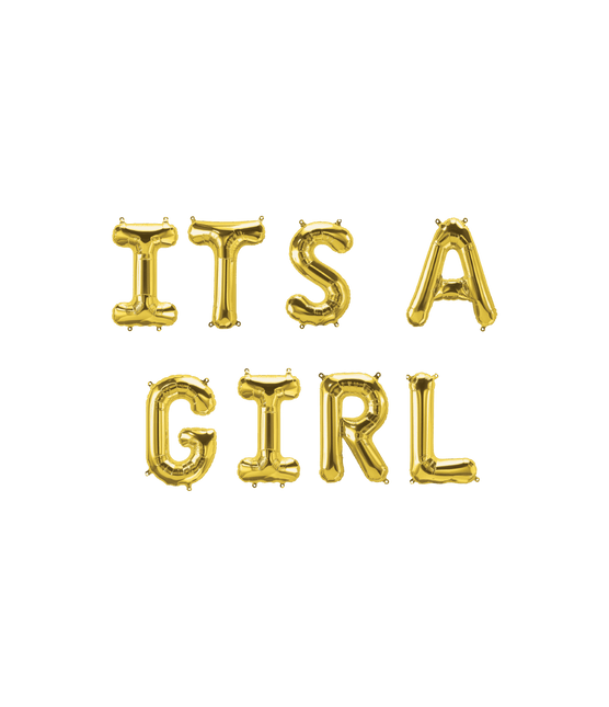 Gouden Ballonnen Set Its A Girl 1,9m van Paper Dreams koop je bij Partywinkel
