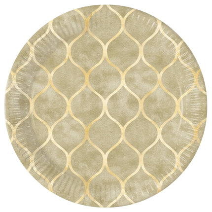 Gouden Borden 23cm 8st van Procos koop je bij Partywinkel