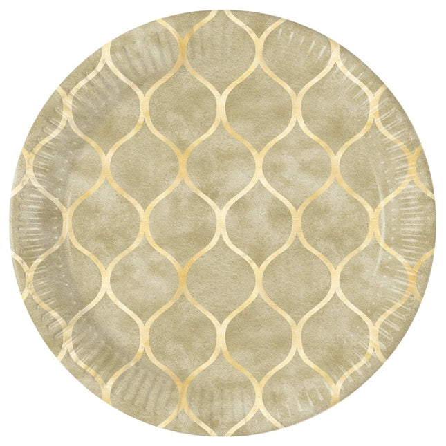 Gouden Borden 23cm 8st van Procos koop je bij Partywinkel