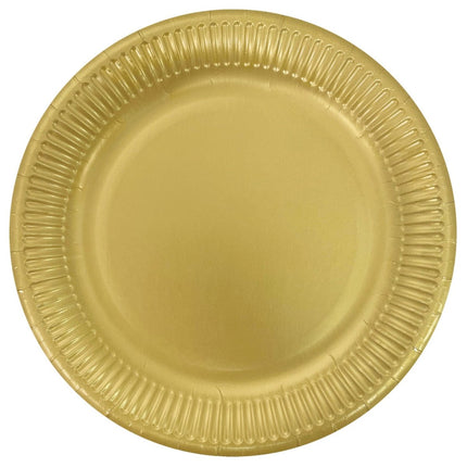 Gouden Borden Metalic 23cm 8st van Procos koop je bij Partywinkel