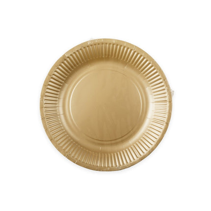 Gouden Borden Papier 23cm 8st van WeFiesta koop je bij Partywinkel