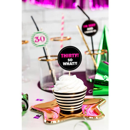 Gouden Borden Ster 18cm 6st van Partydeco koop je bij Partywinkel