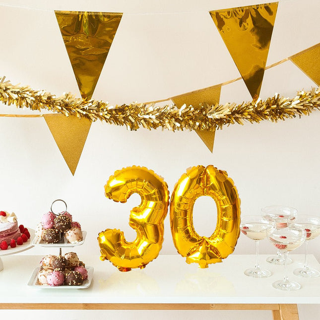 Gouden Cijfer Ballon 0 Jaar 36cm van Boland koop je bij Partywinkel