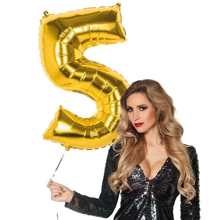 Gouden Cijfer Ballon 5 Jaar 86cm van Boland koop je bij Partywinkel