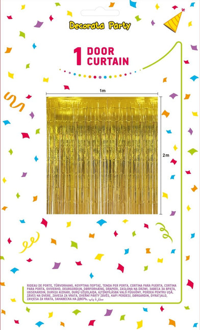 Gouden Deurgordijn Metallic 1X2 Meter van Procos koop je bij Partywinkel