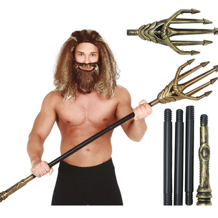 Gouden Drietand 1,2m van Fiestas Guirca koop je bij Partywinkel