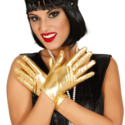 Gouden Handschoenen 22cm van Fiestas Guirca koop je bij Partywinkel
