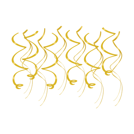 Gouden Hangdecoratie Swirls 12st van Paper Dreams koop je bij Partywinkel