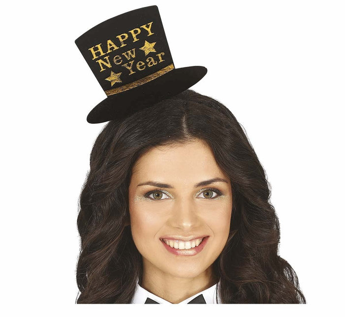 Gouden Happy New Year Haarband van Fiestas Guirca koop je bij Partywinkel