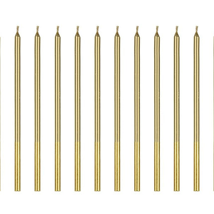 Gouden Kaarsen 14cm 12st - Partywinkel - 5904555039094