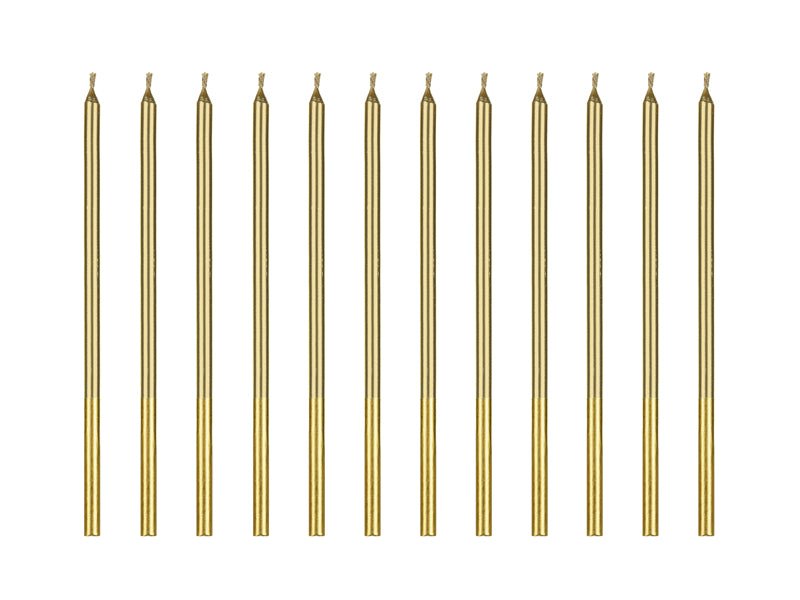 Gouden Kaarsen 14cm 12st - Partywinkel - 5904555039094